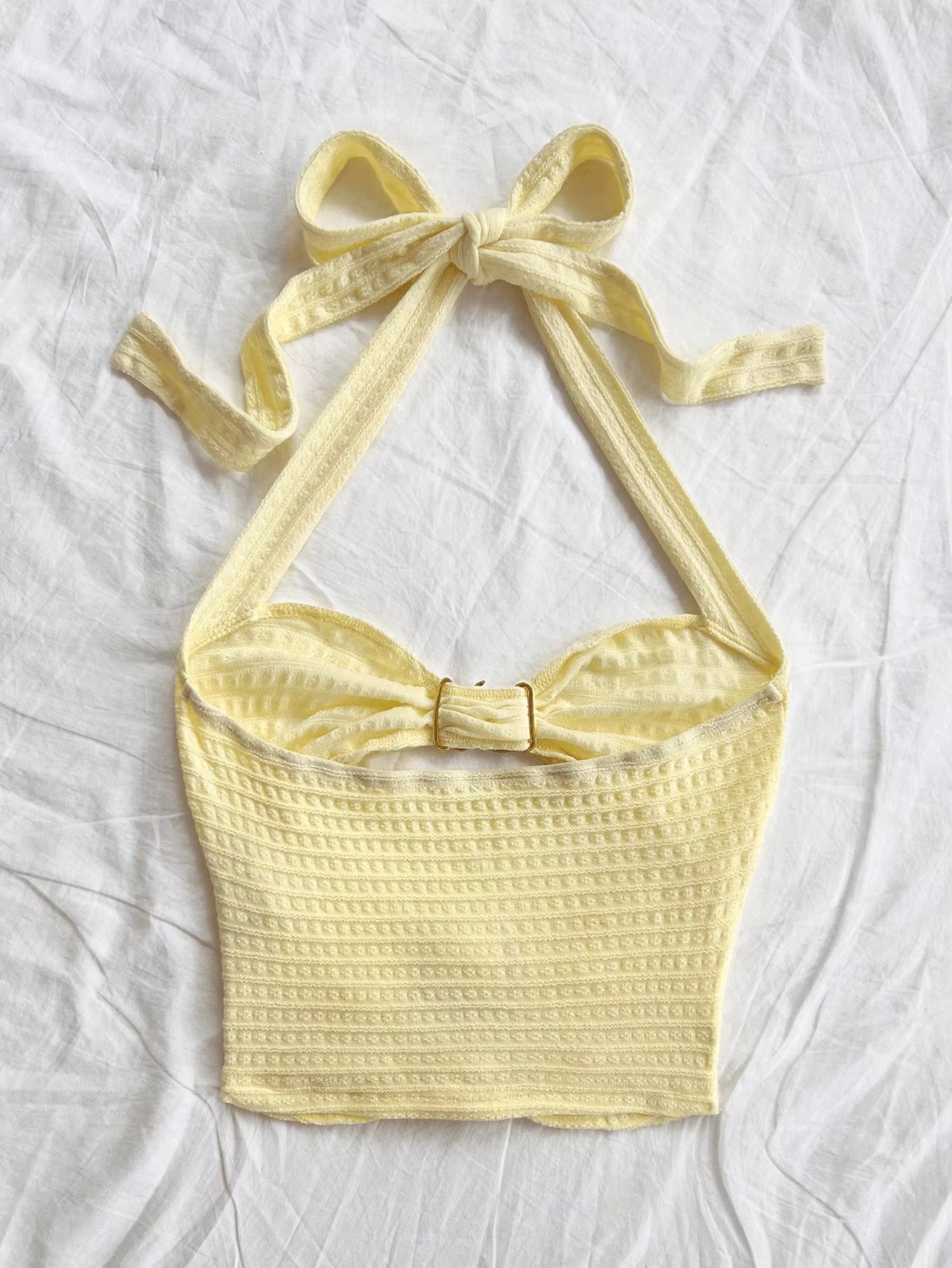 Pure Desire Style, Hollowed-Out Five-Pointed Star Inlaid Design, Slimming, Versatile Halter Top for Summer