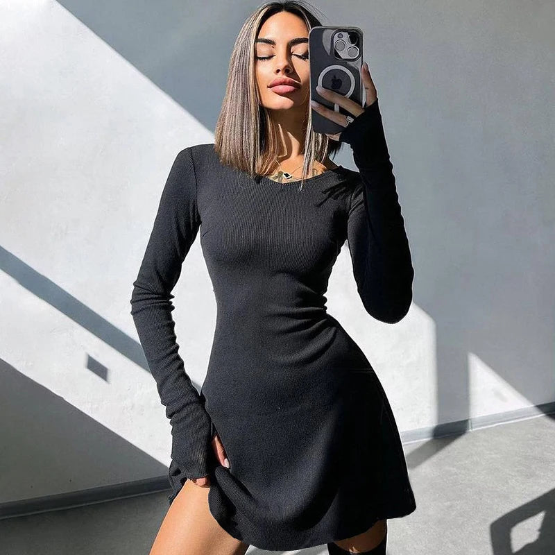 European and American Style Yoga Dress for Spring Women Fashionable and Simple Solid Colorback Strap Waist Cinching Sports Dress