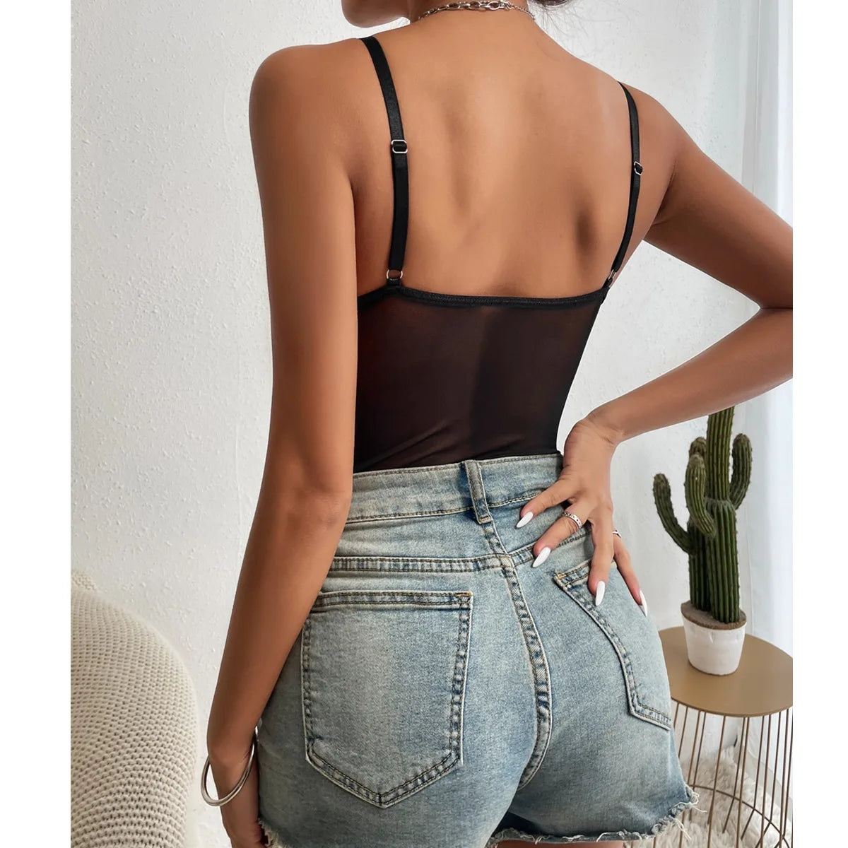 Sexy Lace Bodysuit for Women Bodies Elegant Women'S Top 2025 New Summer Solid Bodycon Ribbed Bodysuits