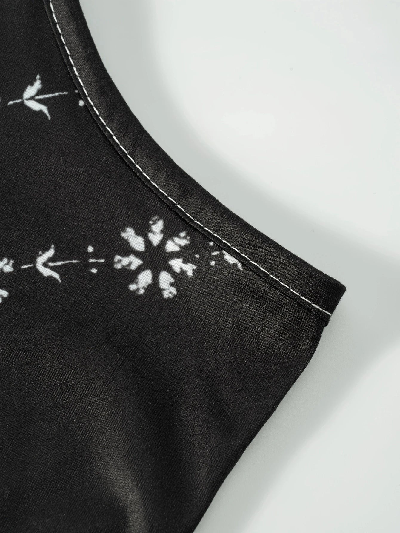 Printed Design Summer Vacation Style Black and White Paisley Pattern Pattern Content round Neck Spaghetti Strap Dress