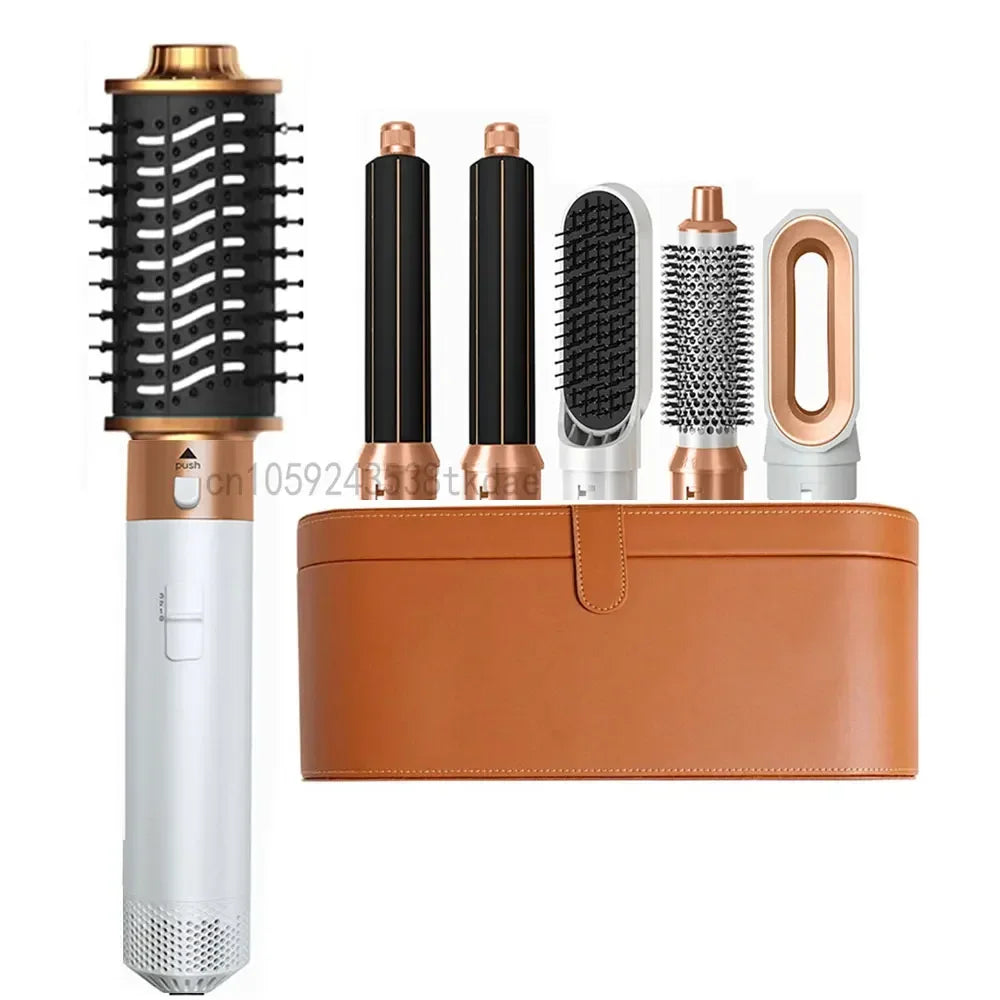 6 in 1 Hair Dryer One-Step Hot Air Comb Set Professional Air Styling Curling Iron Hair Straightener Styling Tool Hair Dryer