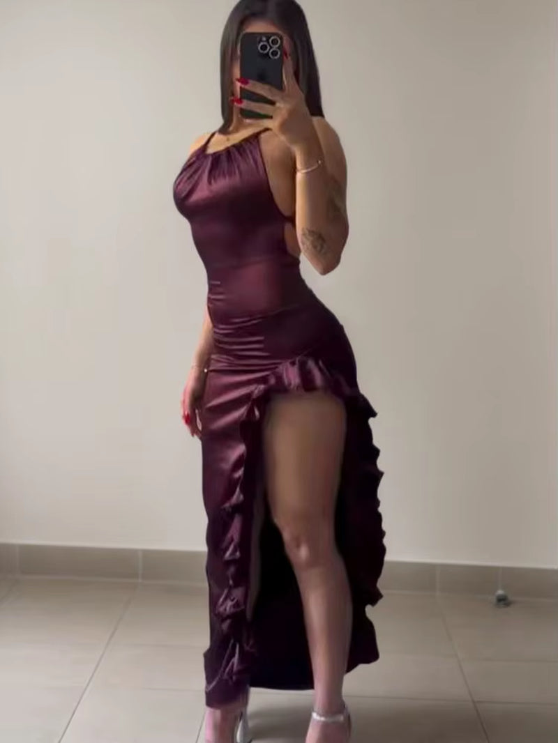 2024 Europe and the United States Explosive New Cross-Border Dress Summer Senior Sense Y2K Sexy Halter Spice Girl Dress